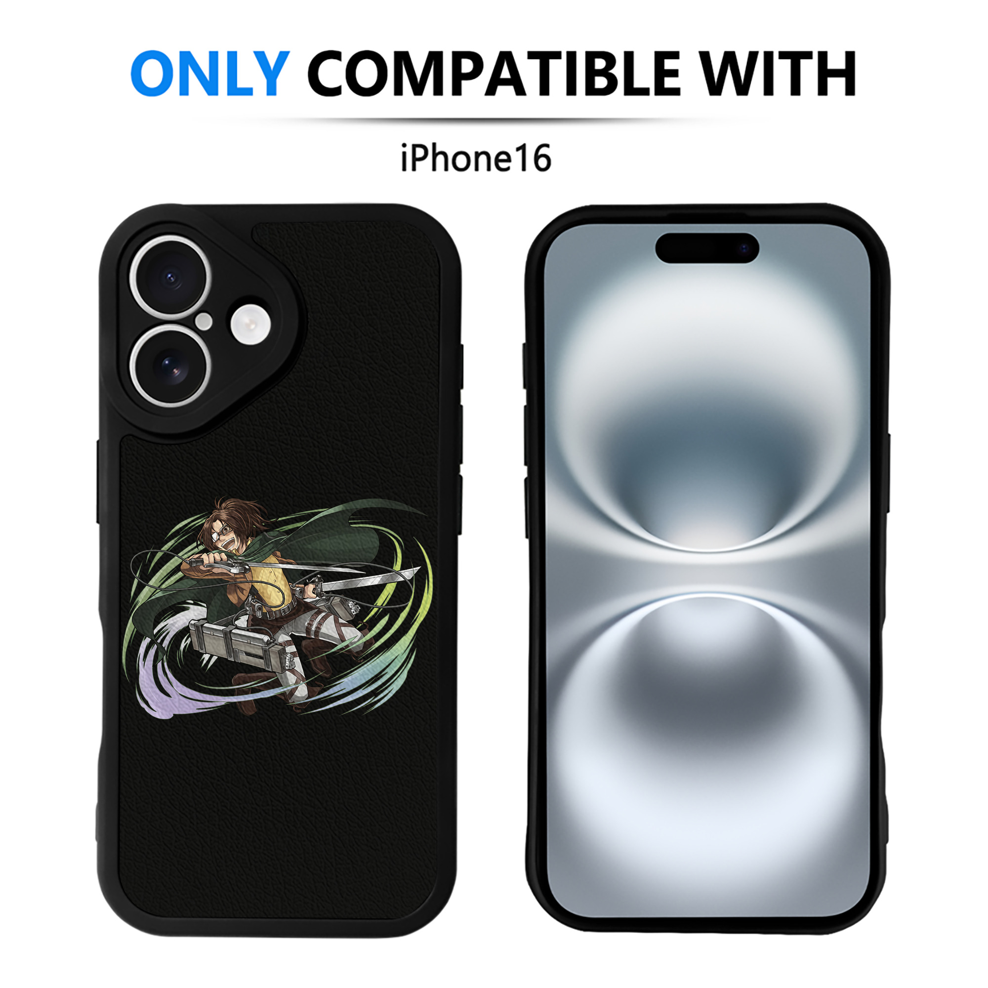 （画像用） 進撃の巨人 ハンジ·ゾエ Attack on Titan Hanji Zoe 【iPhone 16シリーズ対応】シリコンスマホケース（レザー調） 材質：シリコン